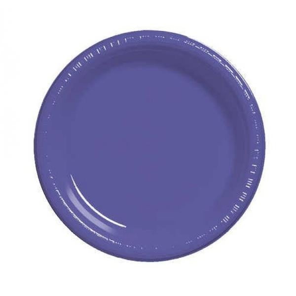 10" Round Purple Plastic Plates