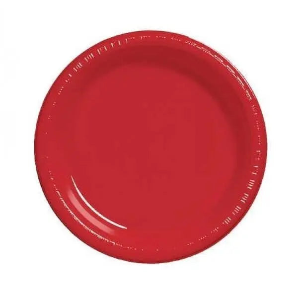 Creative Converting 10" Round Red Plastic Plates Creative Converting
