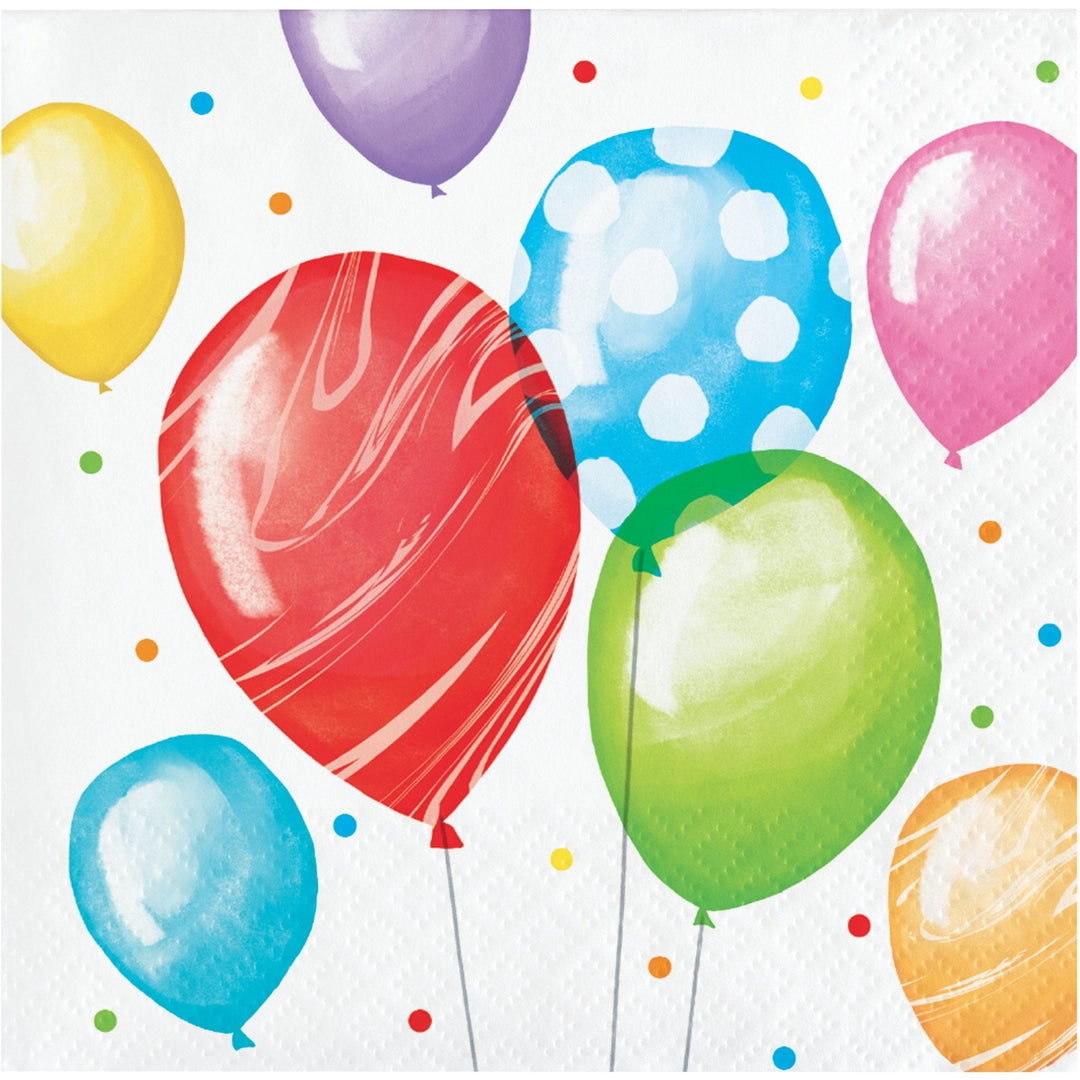 10" X 10" Balloon Bash Beverage Napkins