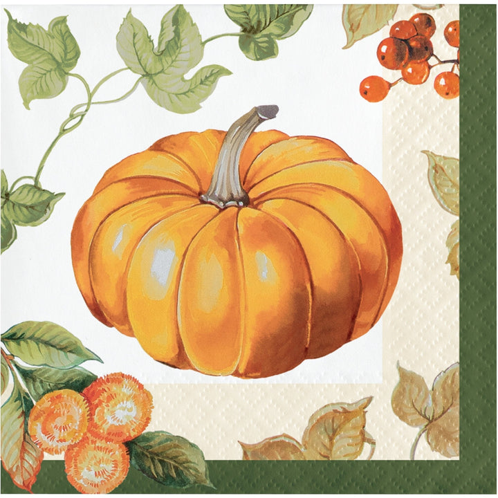Creative Converting 10" X 10" Pumpkin Harvest Beverage Napkins Creative Converting