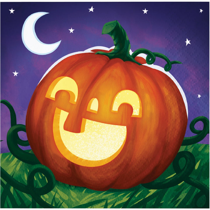 Creative Converting 10" X 10" Smiling Pumpkin Beverage Napkins Creative Converting