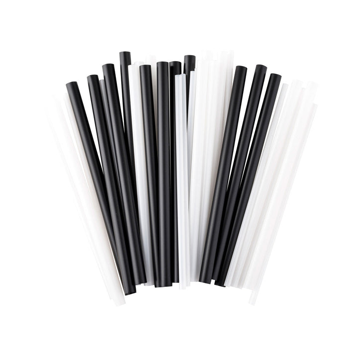 Tablecraft 100106 Unwrapped Black Plastic Straws 7.75" Tablecraft