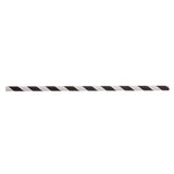 Tablecraft 5.75" Wrapped Sip Stick Black W/White Stripe