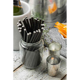 Tablecraft 100132 Unwrapped Black Paper Straw 7.75" Tablecraft