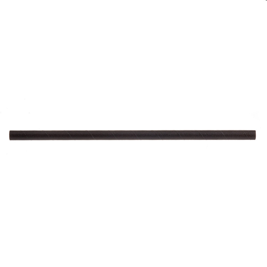 Tablecraft 100133 Wrapped Black Paper Straws 7.75" Tablecraft