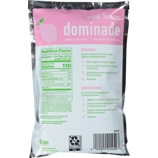 Dominade 21.6 oz Powdered Pink Lemonade Drink Mix