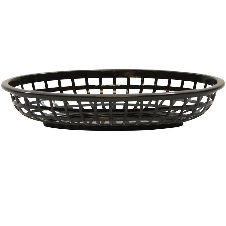 Tablecraft 1074BK 9" Oval Black Plastic Basket Tablecraft