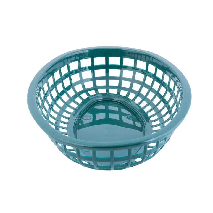 Tablecraft 1074FG 9" Oval Forest Green Plastic Basket Tablecraft