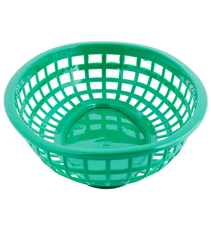 Tablecraft 1074G 9" Oval Green Plastic Basket Tablecraft