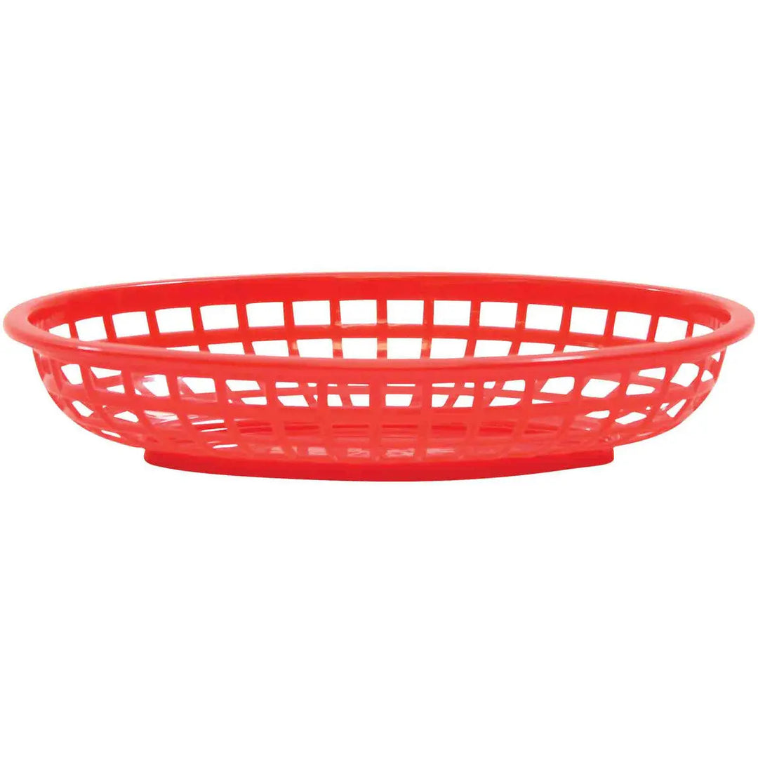 Tablecraft 1074R 9" Oval Red Plastic Basket Tablecraft