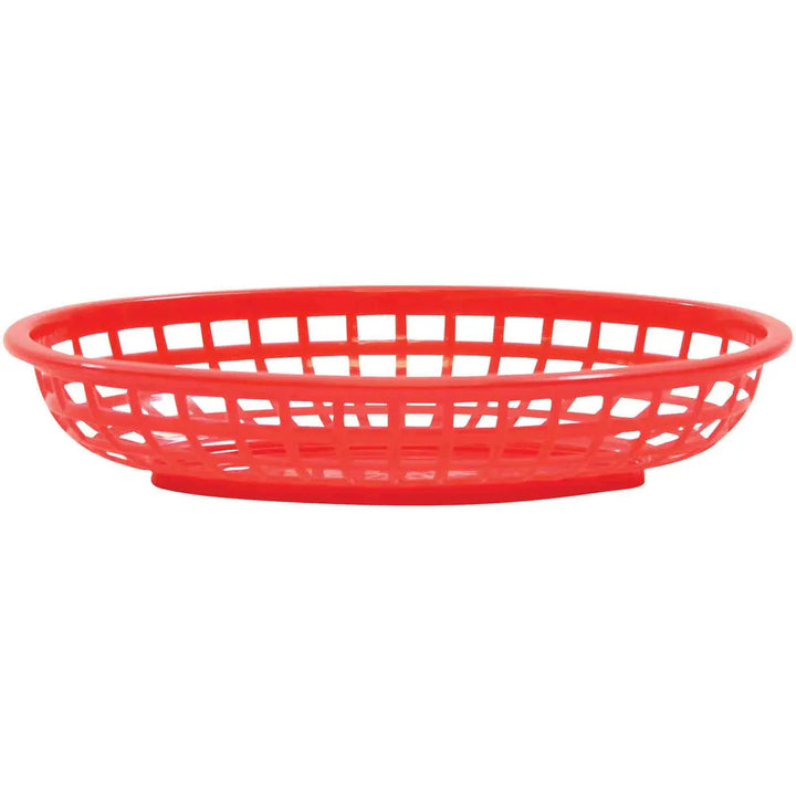 Tablecraft 1074R 9" Oval Red Plastic Basket Tablecraft