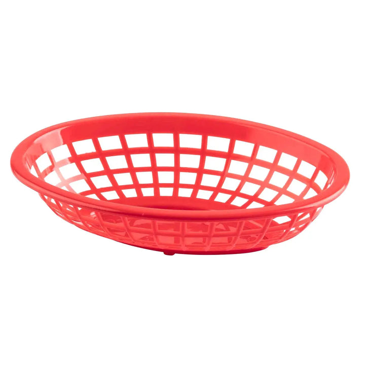 Tablecraft 1074R 9" Oval Red Plastic Basket Tablecraft