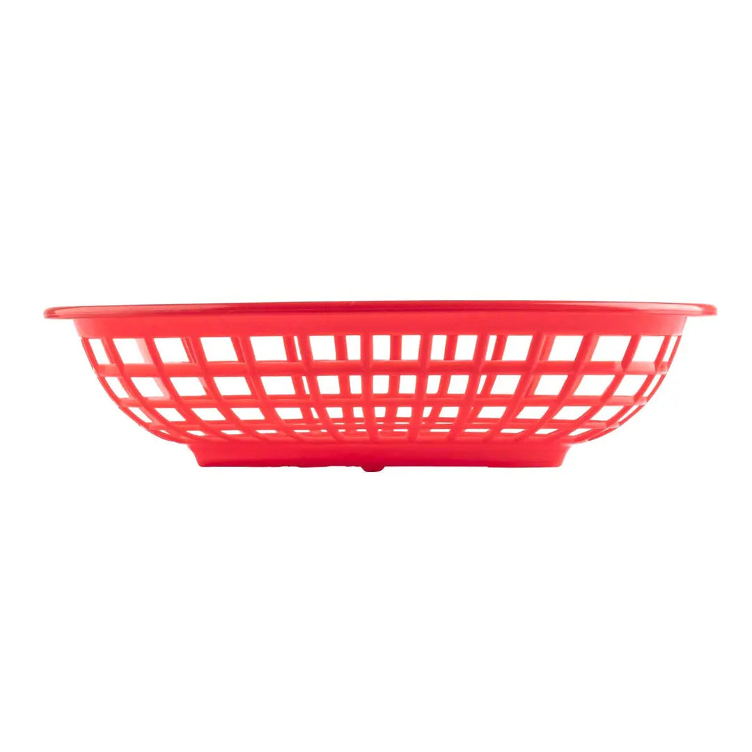 Tablecraft 1074R 9" Oval Red Plastic Basket Tablecraft