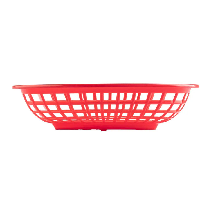Tablecraft 1074R 9" Oval Red Plastic Basket Tablecraft