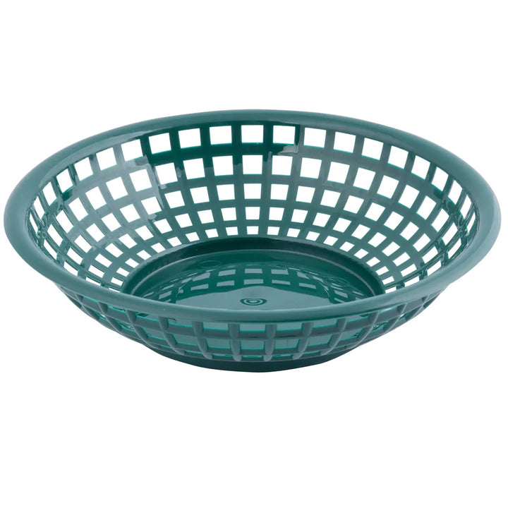 Tablecraft 1075FG 8" Round Forest Green Plastic Basket Tablecraft