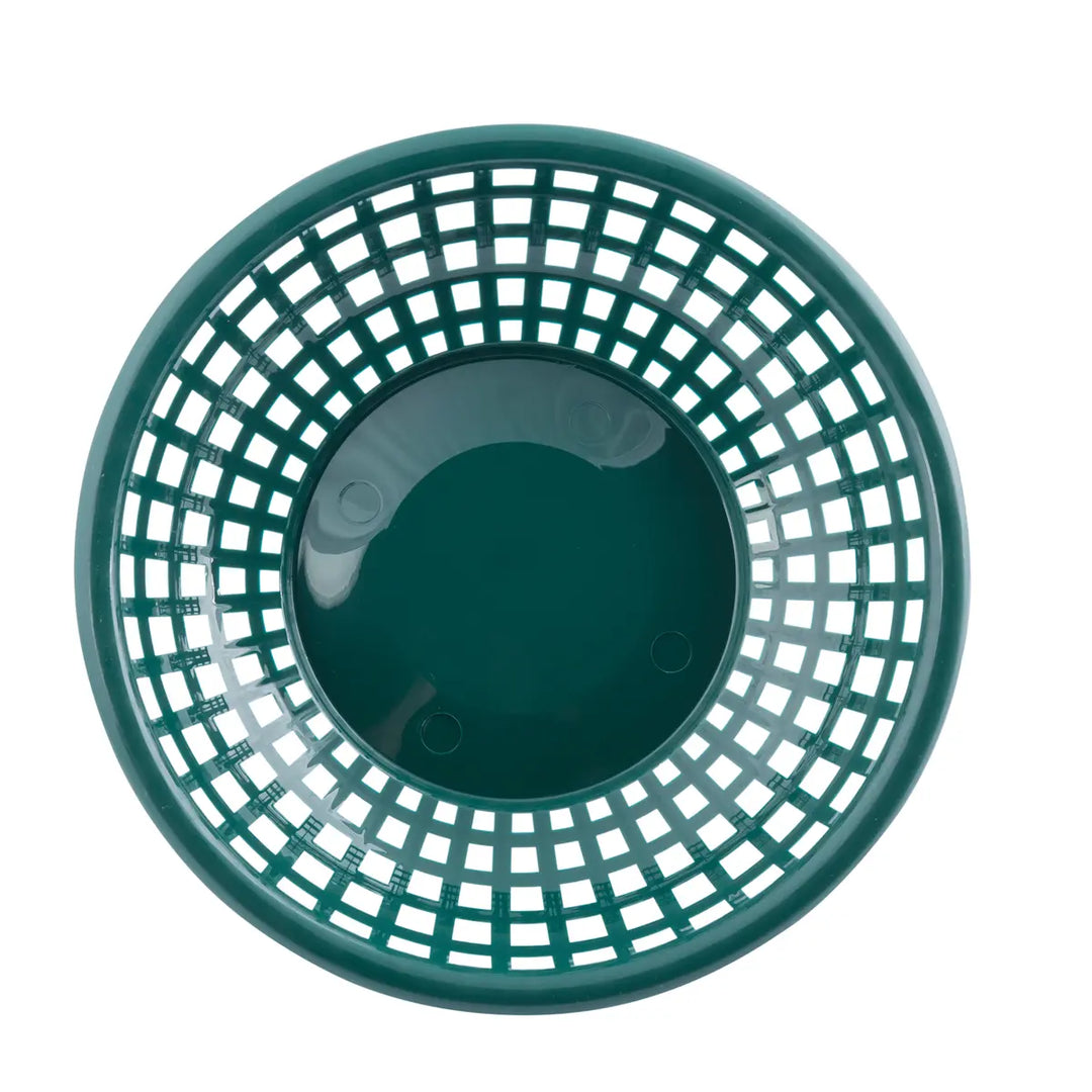 Tablecraft 1075FG 8" Round Forest Green Plastic Basket