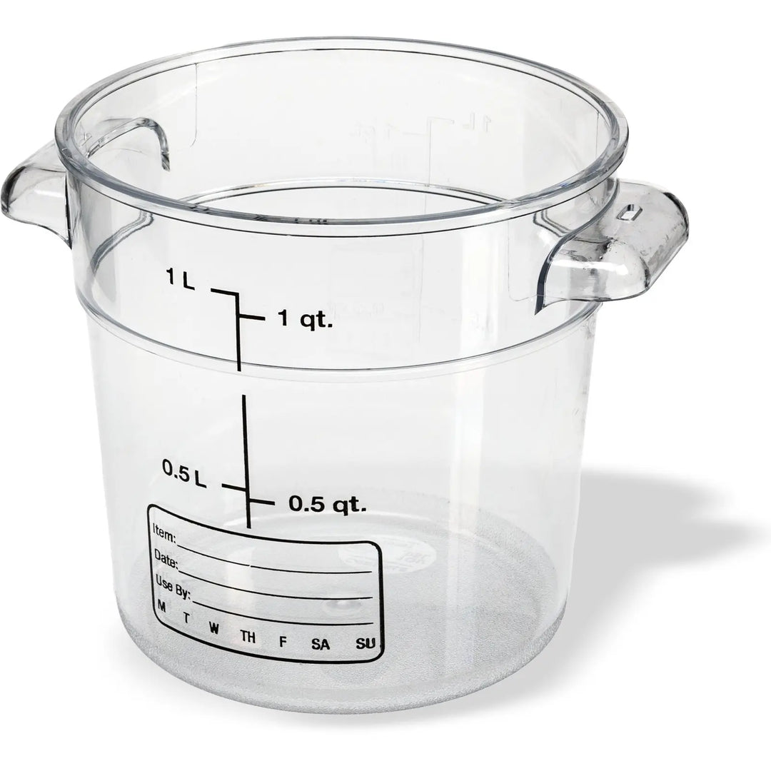 Carlisle 1076107 1 Qt Round Clear Container Storplus Carlisle