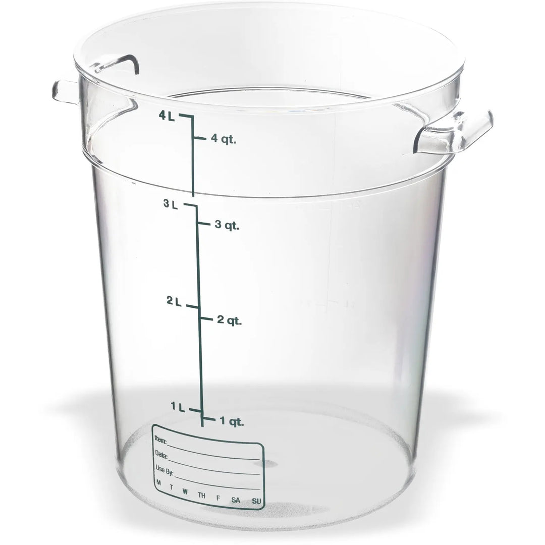 Carlisle 1076407 Round Clear Container 4 Quart StorPlus Carlisle