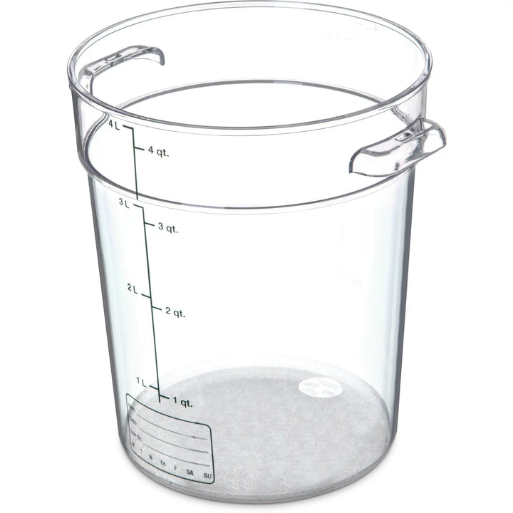 Carlisle 1076407 Round Clear Container 4 Quart StorPlus Carlisle