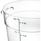 Carlisle 1076407 Round Clear Container 4 Quart StorPlus