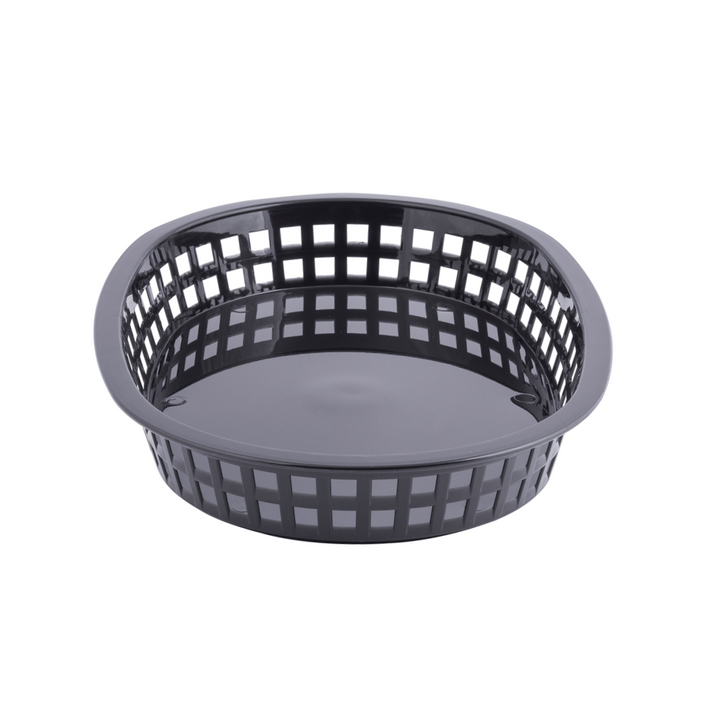 Tablecraft 1076BK 10" Oval Black Plastic Basket