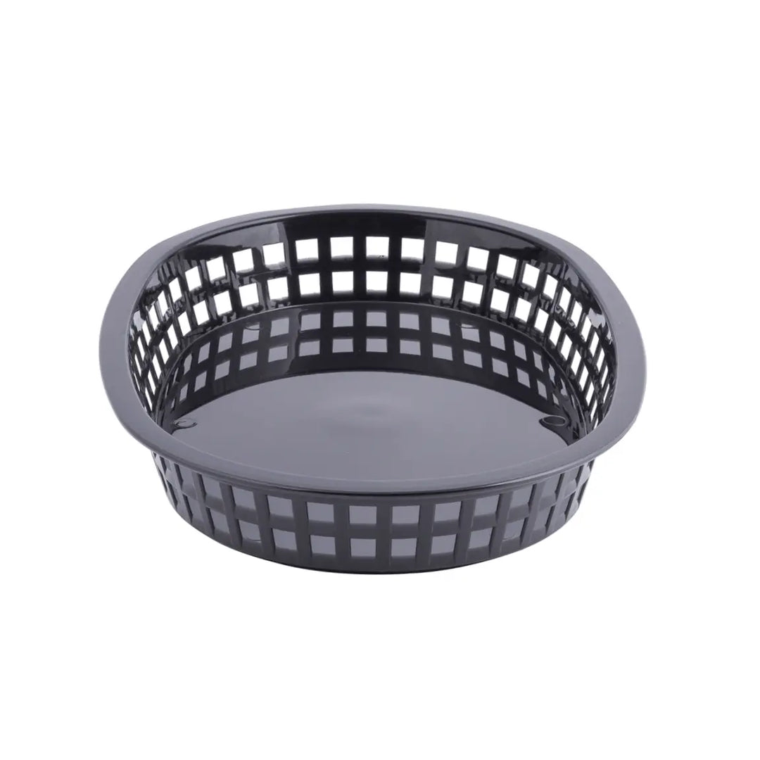 Tablecraft 1076BK 10" Oval Black Plastic Basket Tablecraft