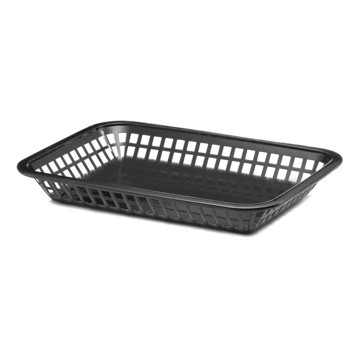 Tablecraft 1077BK 10.75" X7.75" X1.5" Black Rectangular Serving Basket Tablecraft