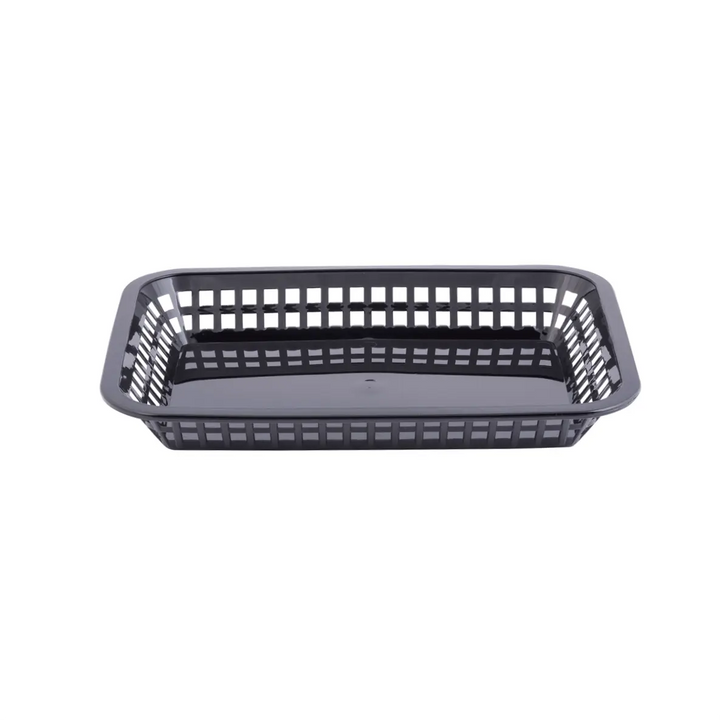 Tablecraft 1077BK 10.75" X7.75" X1.5" Black Rectangular Serving Basket Tablecraft