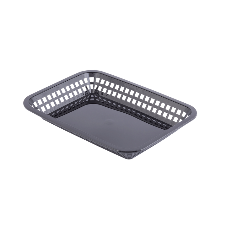 Tablecraft 1077BK 10.75" X7.75" X1.5" Black Rectangular Serving Basket