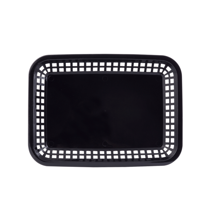 Tablecraft 1077BK 10.75" X7.75" X1.5" Black Rectangular Serving Basket
