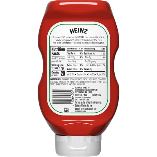 Heinz 20 oz Tomato Ketchup (Upside Down Plastic Bottle)