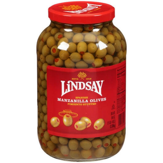 Lindsay Spanish Manzanilla Pimiento Stuffed Olives Gallon Olinda