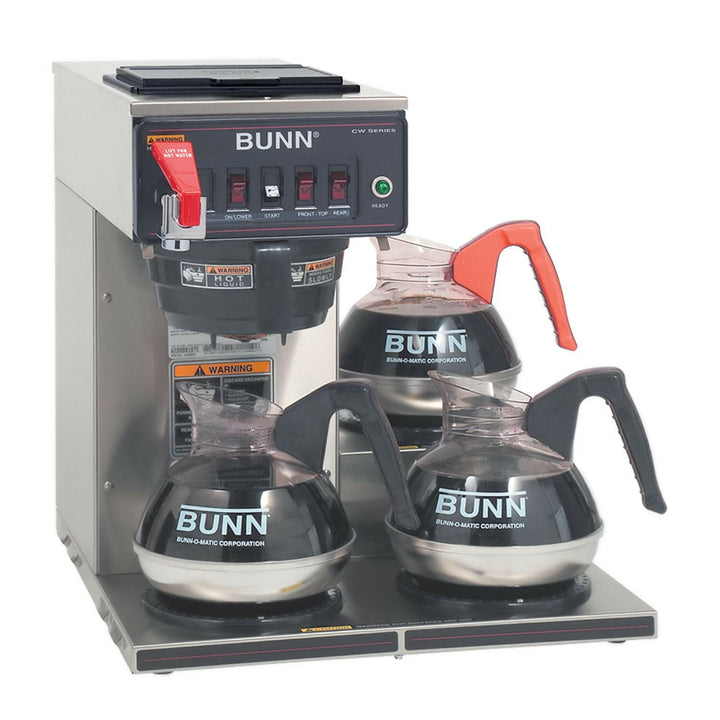 Bunn 12950.0212 CWTF15-3 12 Cup Automatic Coffee Brewer with Hot Water Faucet and  3 Lower Warmers Bunn