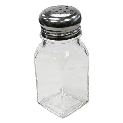 Adcraft MSQ-2 2 Oz Square Mushroom Glass Salt & Pepper Shakers Adcraft