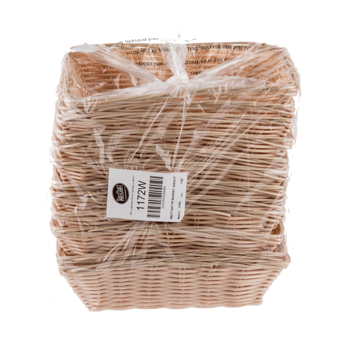 Tablecraft 1172W 9"X6"X2.5" Rectangular Natural Handmade Basket
