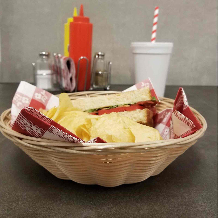 Tablecraft 1175W 8.5" Round Natural Handmade Basket Tablecraft