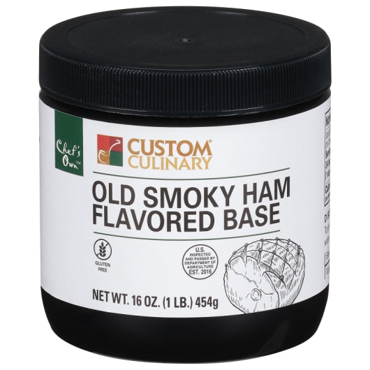 Custom Culinary Chef's Own Ham Old Smoky Flavored Granular Paste Base 16 oz