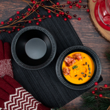 Dart 12BWBQR 10-12 Oz Black Laminated Foam Bowls