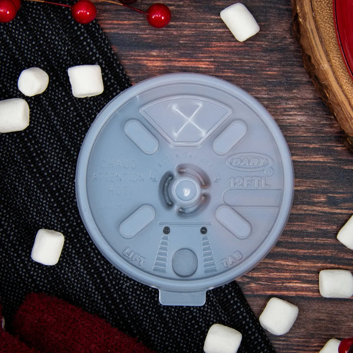 Dart 12FTLS Translucent Lift N' Lock Lid with Straw Slot Dart