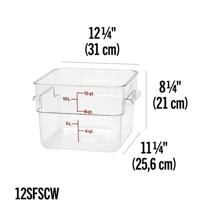 Cambro 12SFSCW 12 Qt Square Container Cam-Wear Cambro
