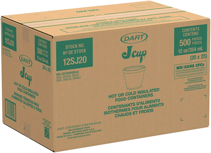 Dart 12SJ20 12 Oz White Foam Soup Cups Dart