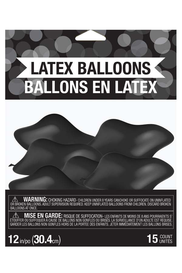 12" Black Velvet Latex Balloons