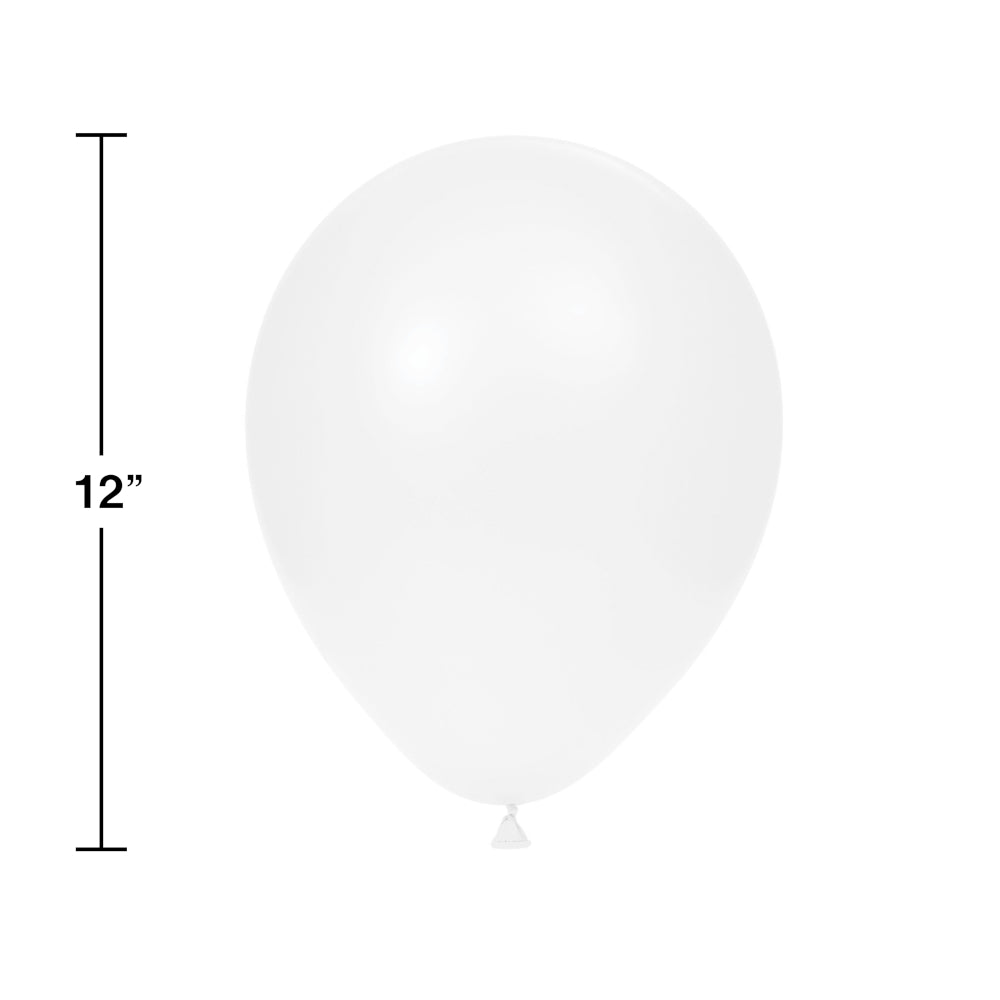 12" White Latex Balloons