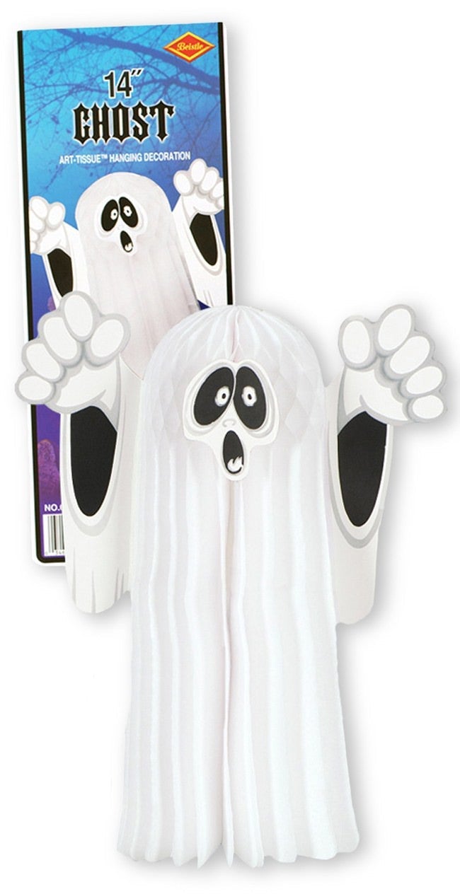 14" Hanging Halloween Ghost (01842)