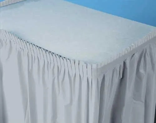 14' X 29" Silver Plastic Table Skirts