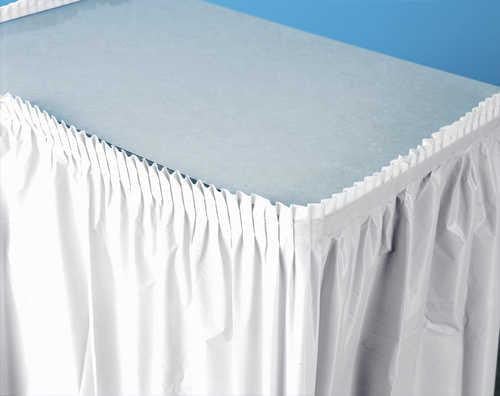 14' X 29" White Plastic Table Skirts