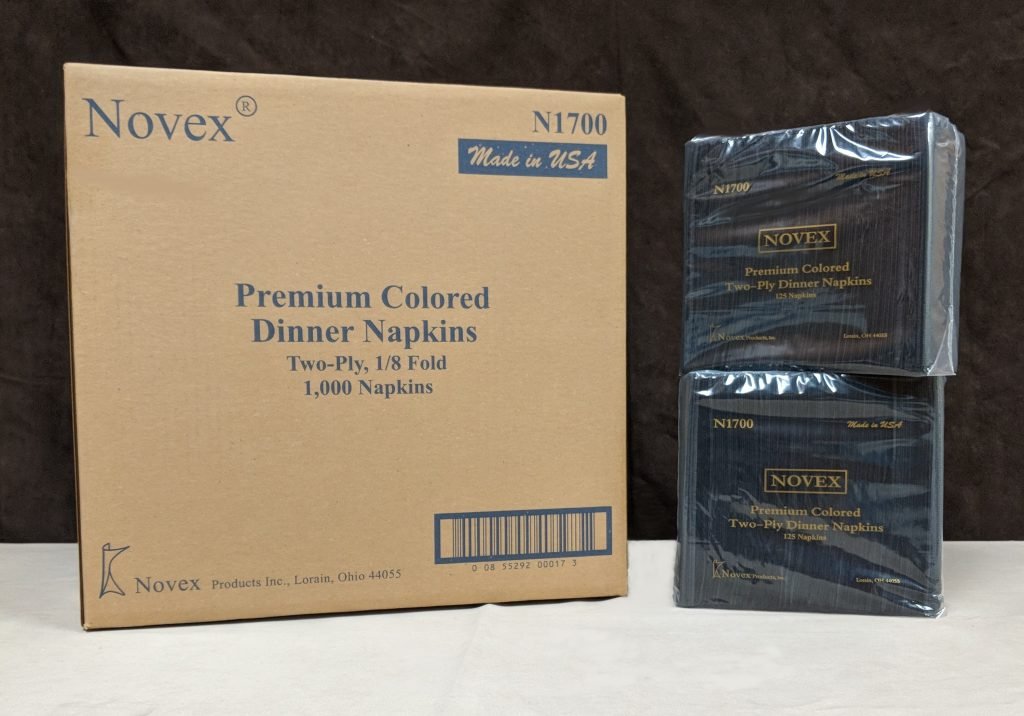 15" x 17" 2-Ply Black Dinner Napkins 1000/Case