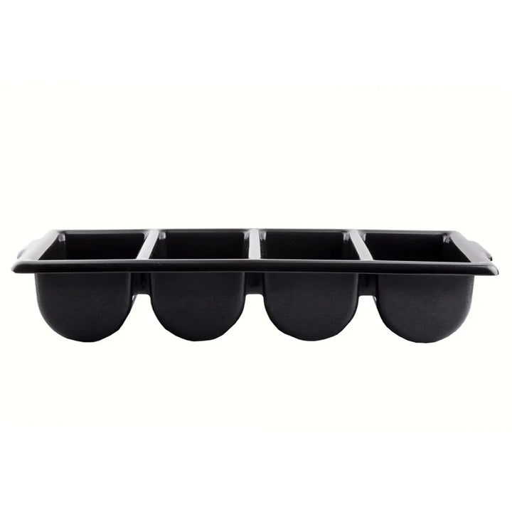 Tablecraft 1524B 4-Compartment Black Cutlery Box Tablecraft