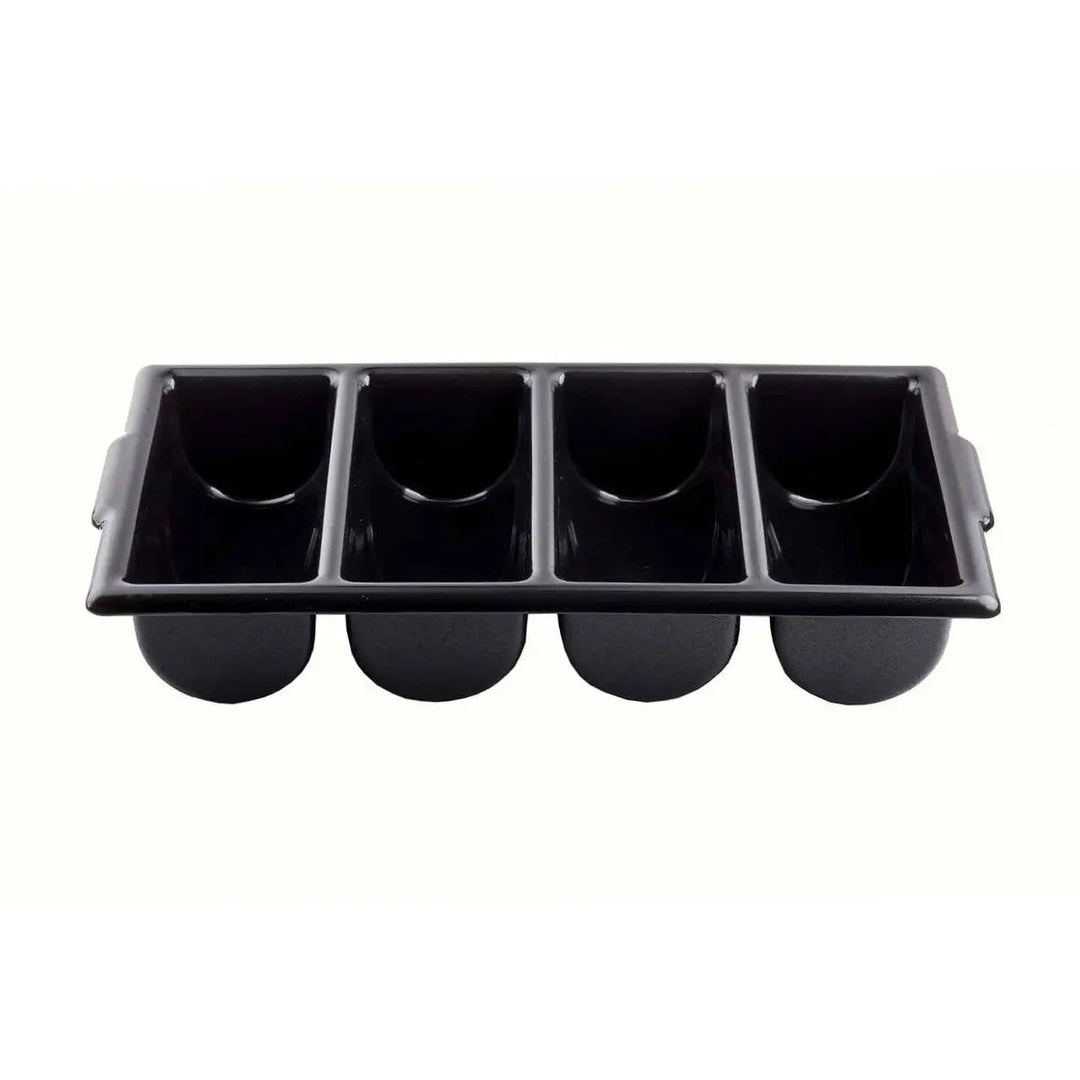Tablecraft 1524B 4-Compartment Black Cutlery Box Tablecraft
