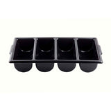 Tablecraft 1524B 4-Compartment Black Cutlery Box